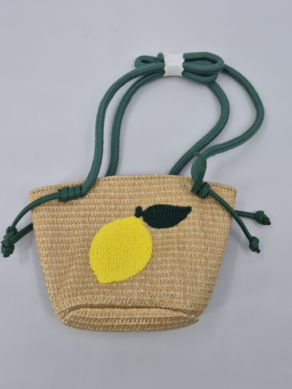 Lemon Crossbody Bag Woven Straw Lemon Yellow Boho Beachy Mini Tote